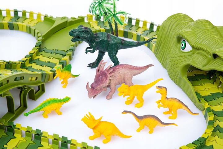 MEGA TOR WYŚCIGOWY PARK DINOZAURÓW MAGIC TRACK 270 elementów, 360cm TOR