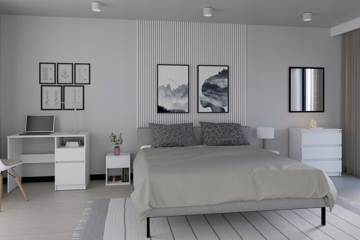 BIURKO BIAŁE KOMPUTEROWE MŁODZIEŻOWE STOLIK SZUFLADY 100cm