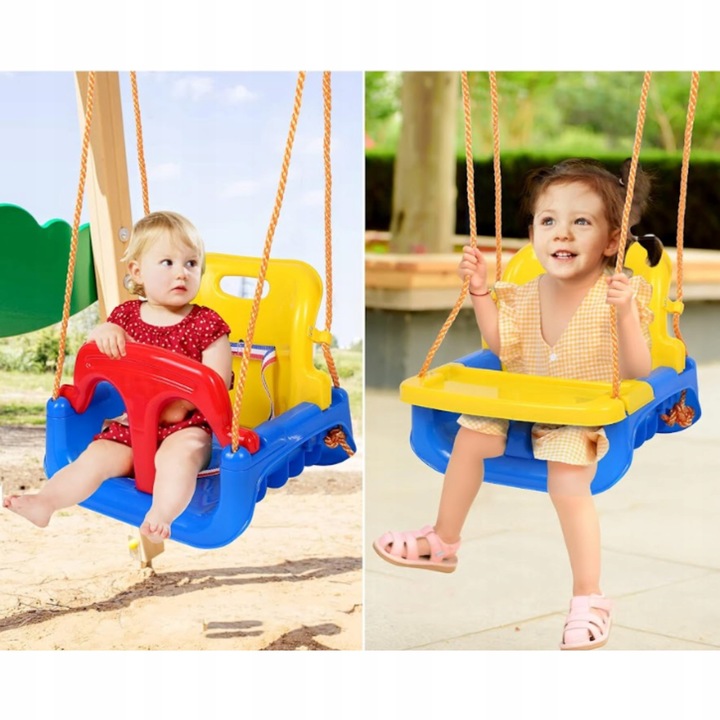 Huśtawka Ogrodowa Modułowa domowa dla Dzieci 3w1 Mocna na Linach Bezpieczna