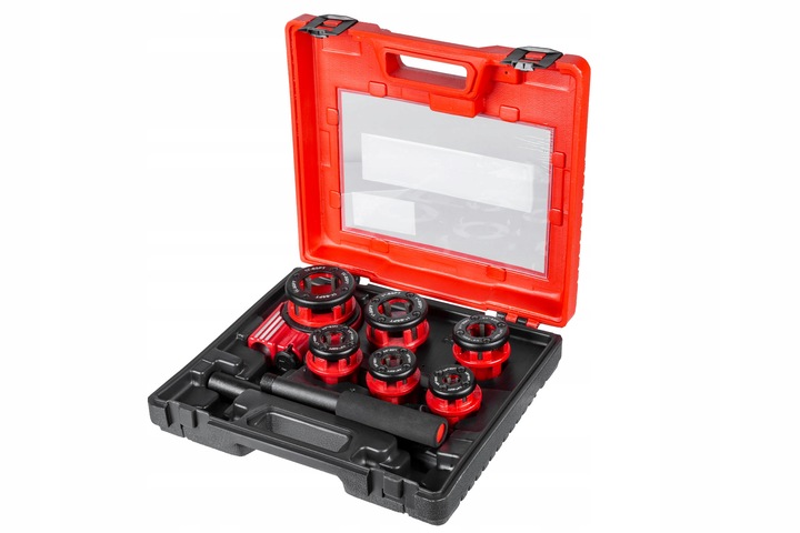 GWINTOWNICA RĘCZNA DO RUR grzechotka ZESTAW 6 narzynek głowic 1/4"–1