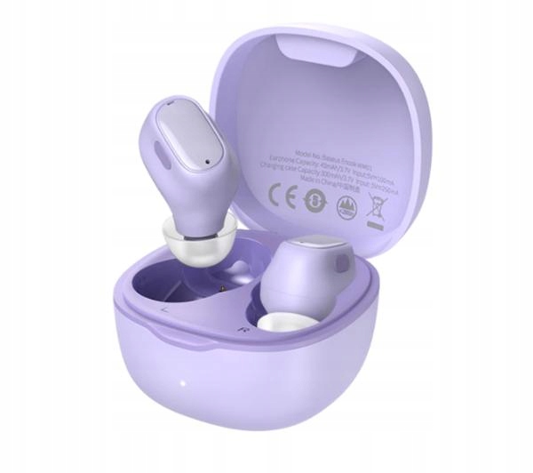 Słuchawki Baseus Encok WM01 TWS Fioletowe bezprzewodowe