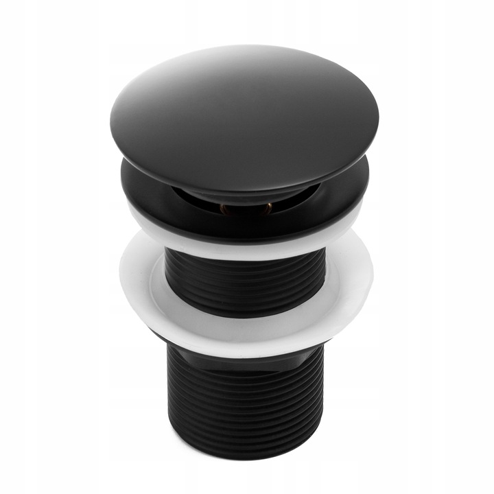 Korek klik klak czarny automatyczny bez przelewu z syfonem do umywalki YOKA