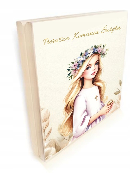 Pamiątka Komunii Świętej PREZENT Na Komunię Różaniec Brelok Pudełko