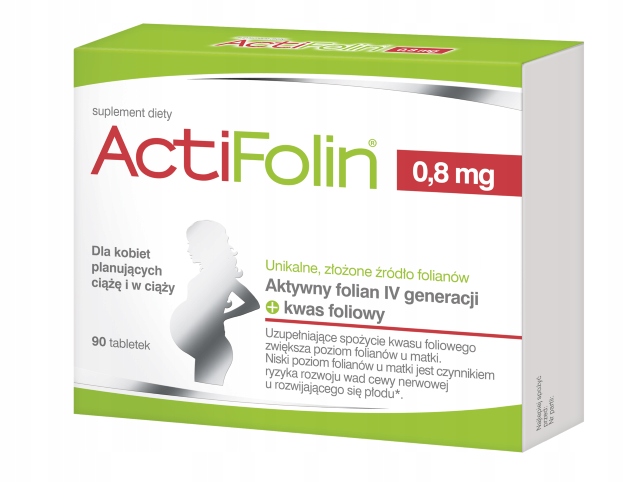 ActiFolin 0,8 mg Aktywny Folian 90 tabletek DUŻE