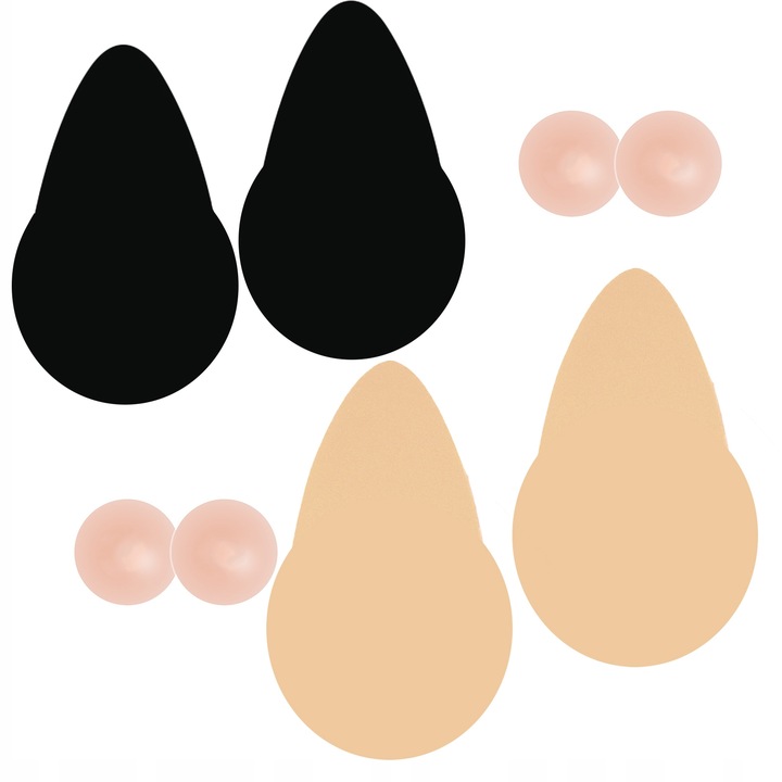 2 pary Taśma podnosząca piersi dla dużych piersi z osłonki na sutki,C-D CUP