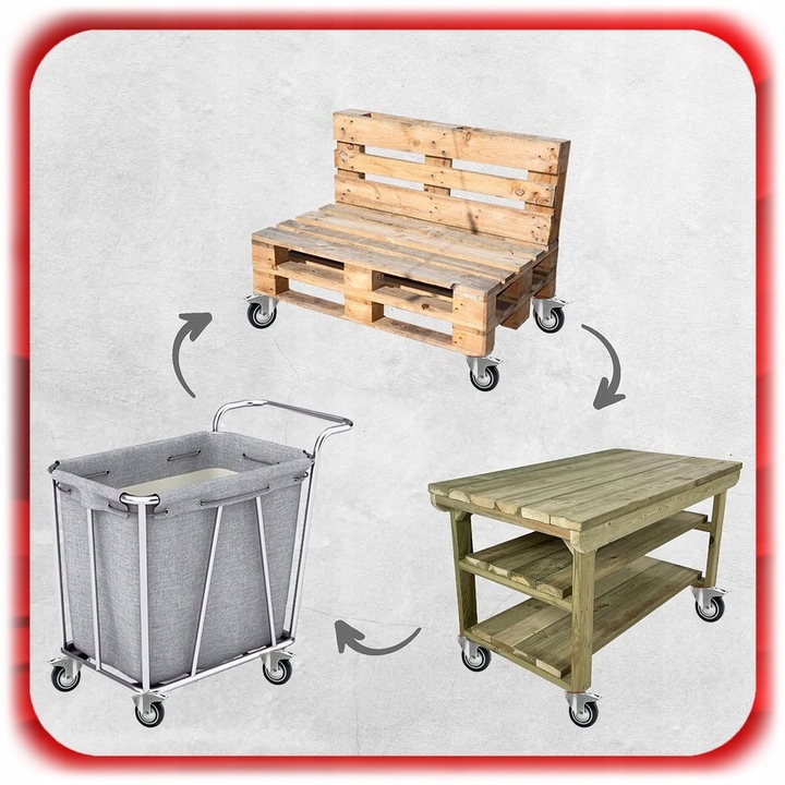 ZESTAW 4 SZT. JEZDNYCH KÓŁEK KÓŁKA 75MM OBROTOWE Z HAMULCEM Skrętne