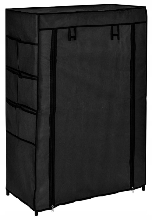 SZAFKA NA BUTY CZARNA TEKSTYLNA REGAŁ STOJAK PÓŁKI GARDEROBA ORGANIZER