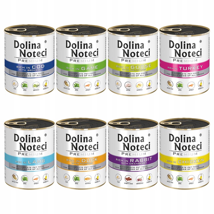 DOLINA NOTECI Premium Karma mokra dla psa MIX Smaków 8 x 800g