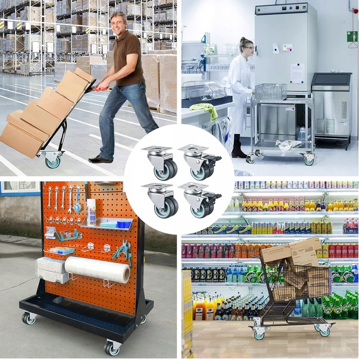 OBROTOWE KÓŁKA PRZEMYSŁOWE Z HAMULCEM DO DUŻYCH OBCIĄŻEŃ 400Kg 50mm