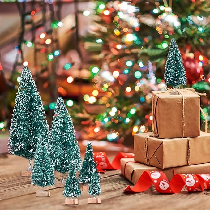 CHOINKI DO STROIKÓW WIELKI ZESTAW MINI CHOINEK NA STÓŁ 60 SZTUK