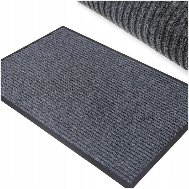WYCIERACZKA POD DRZWI ZEWNĘTRZNA WEJŚCIOWA 80x120 DUŻA MATA DO BUTÓW SZARA