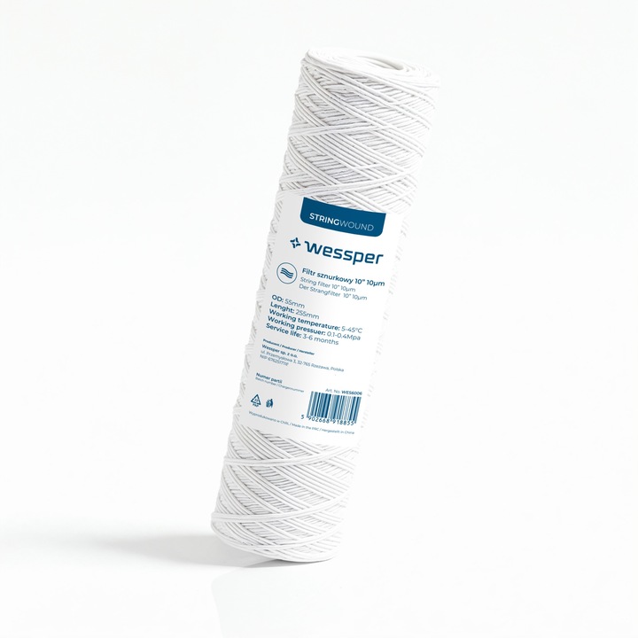 Wessper filtr do wody sznurkowy filtracja 10" wstępny 10 mikron PP10