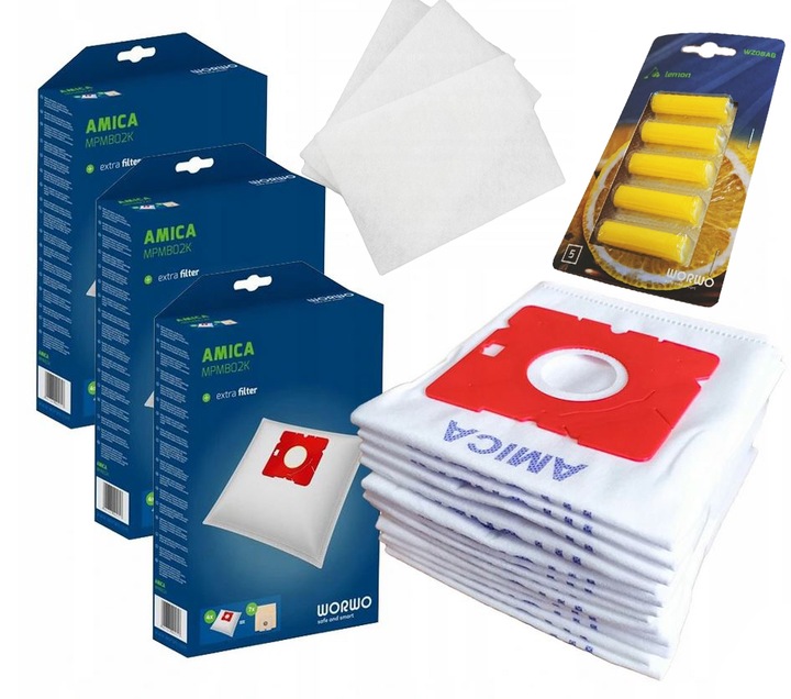 12x WORKI DO ODKURZACZA AMICA AW 3011 + ZAPACH MPMB02K