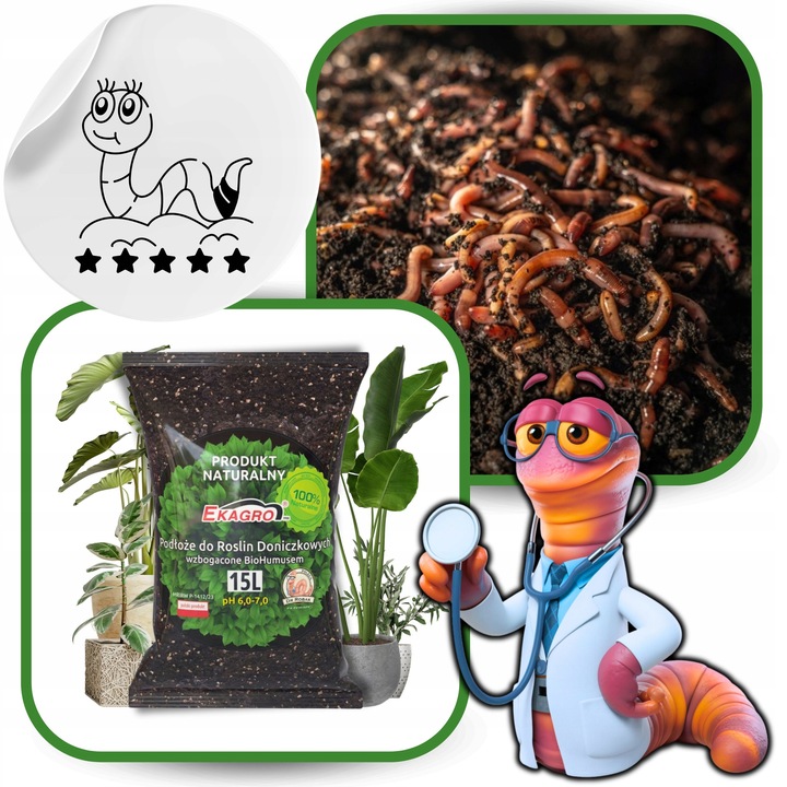 Ziemia Podłoże do Roślin 15L Doniczkowych Zielonych Kwiatów z humusem