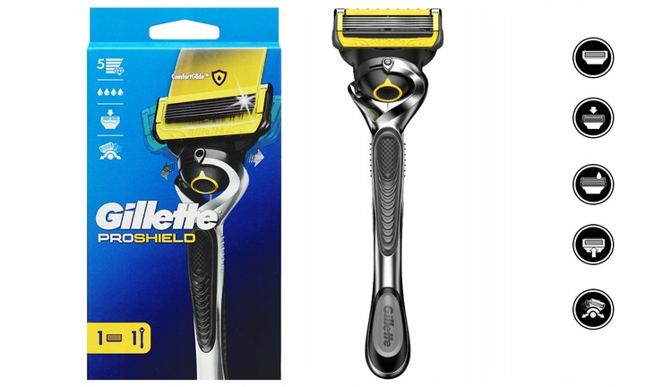 GILLETTE FUSION 5 PROSHIELD MASZYNKA DO GOLENIA Rączka 1 WKŁAD Flexball