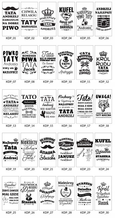 KUFEL Z GRAWEREM KUFEL DO PIWA PREZENT DLA TATY 18 30 40 50 60