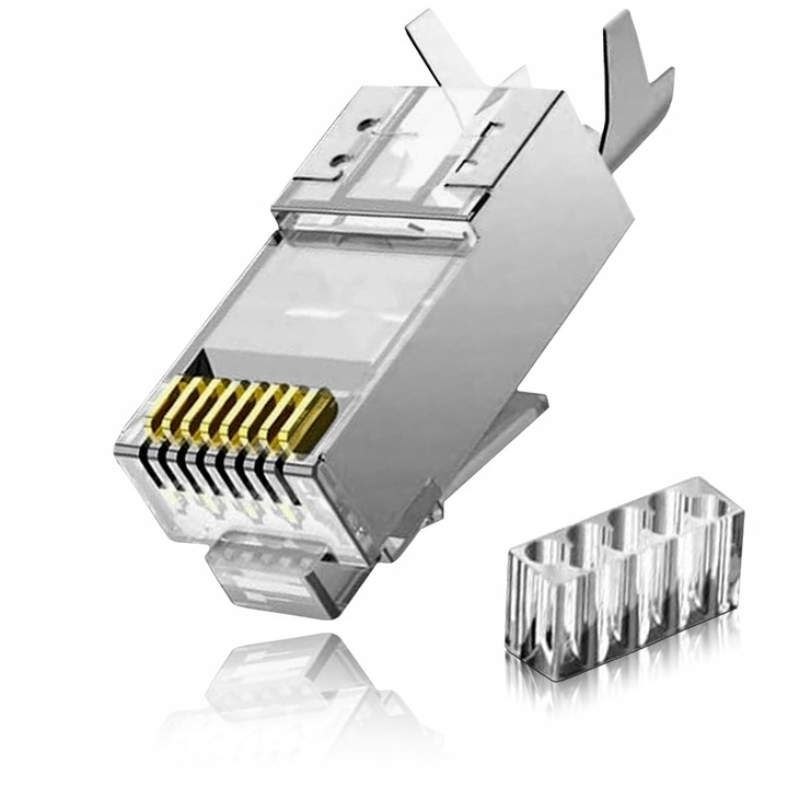 WTYCZKA WTYK ZŁĄCZE RJ45 CAT. 7 KOŃCÓWKI DO PRZEWODU LAN ETHERNET 10 SZTUK