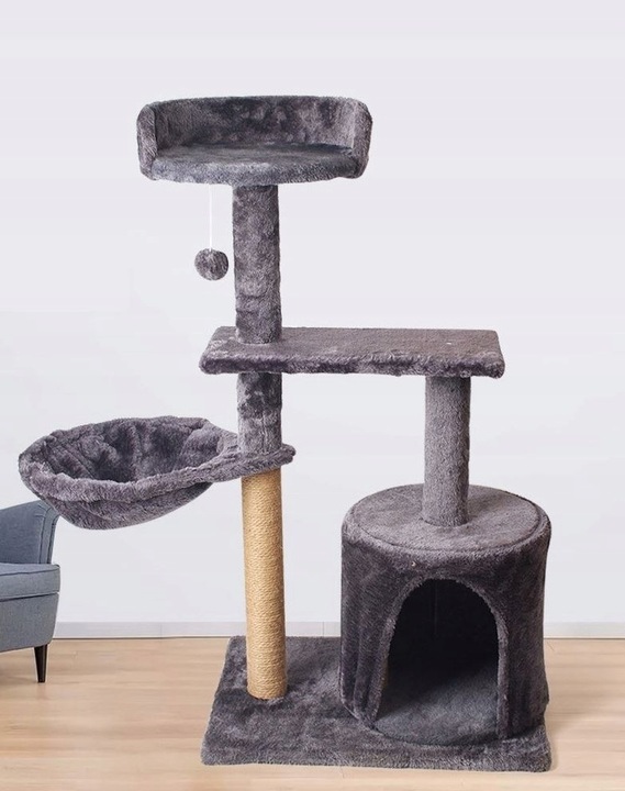 Drapak Dla Kota Duży Wysoki Wieża Legowisko Domek Budka Zabawka Sznurek