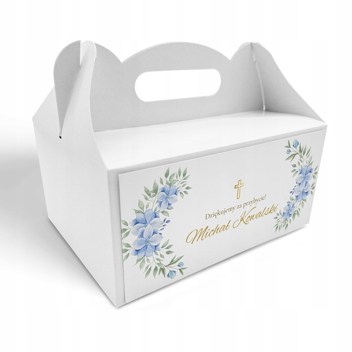 Pudełko na ciasto 10szt Personalizacja Podziękowanie 1 Komunia Święta WZORY