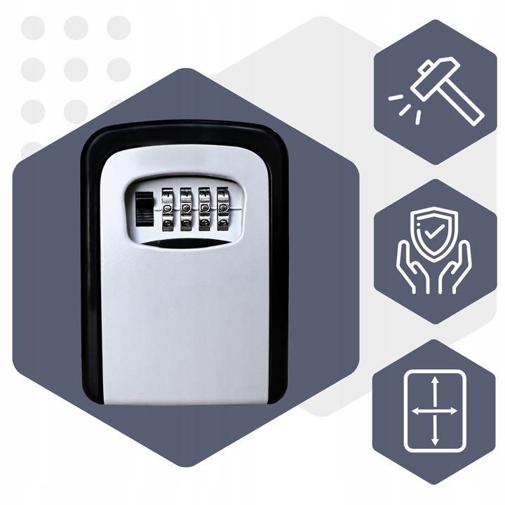 METALOWY sejf na klucze skrzynka szafka kasetka MOCNA skrytka z szyfrem kod