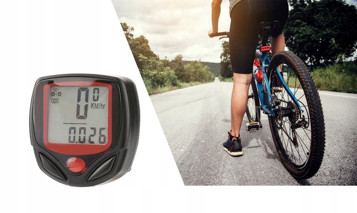 LICZNIK ROWEROWY LCD PRĘDKOŚĆ PRZEBIEG ZEGAR
