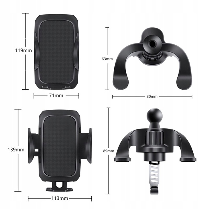 MOCNY UCHWYT SAMOCHODOWY NA TELEFON DO KRATKI