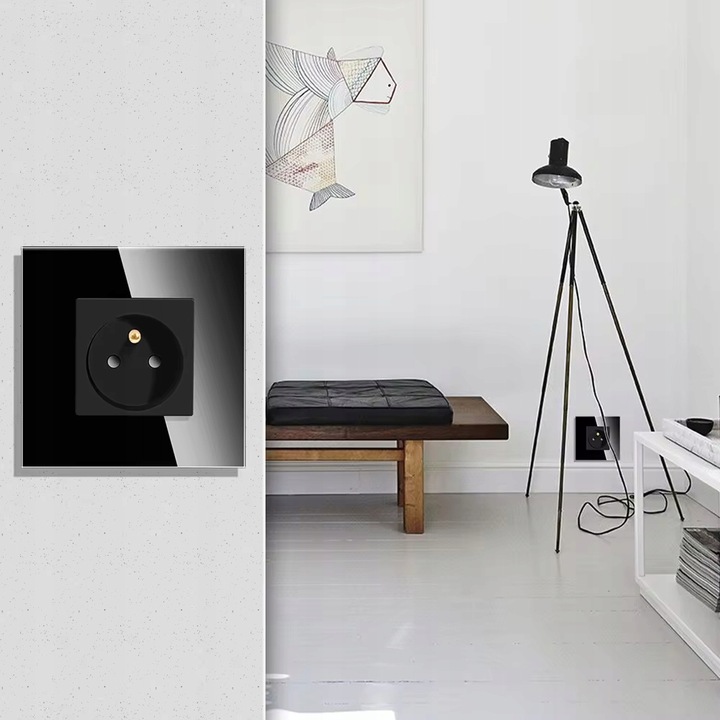 KONTAKT GNIAZDKO ELEKTRYCZNE Z BOLCEM SZKLANE FI60 POJEDYNCZE CZARNE