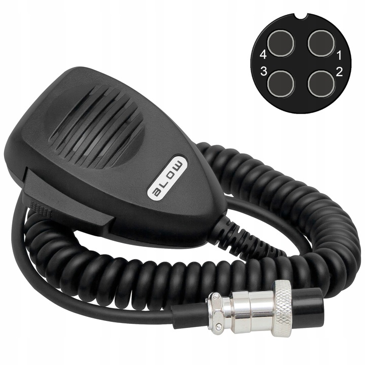 MIKROFON RADIA CB BLOW GRUSZKA WTYK 4 PIN ALAN MIKROFONOGŁOŚNIK