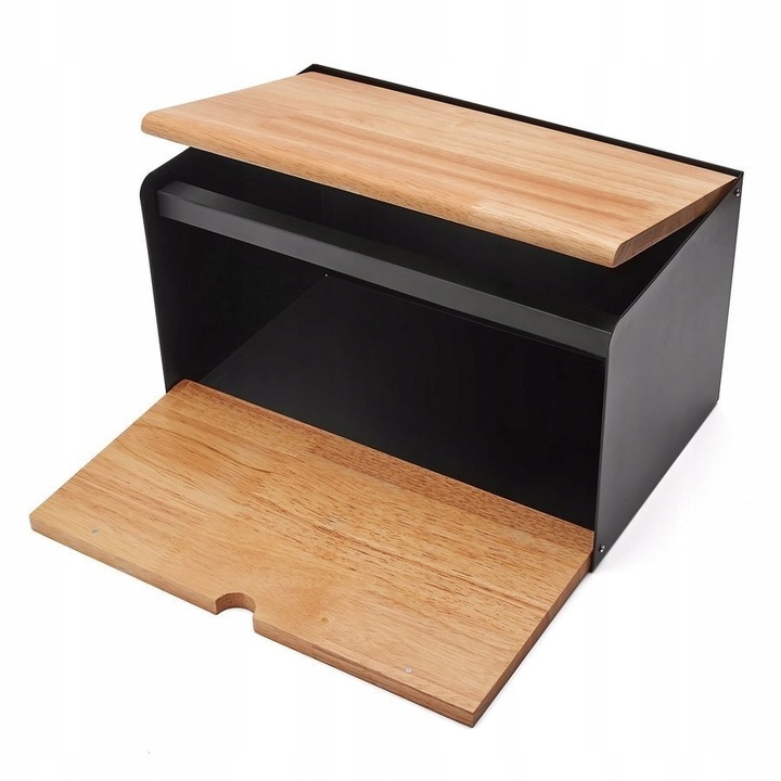 Chlebak Stalowo Bambusowy Pojemnik na Pieczywo Nowoczesny Design