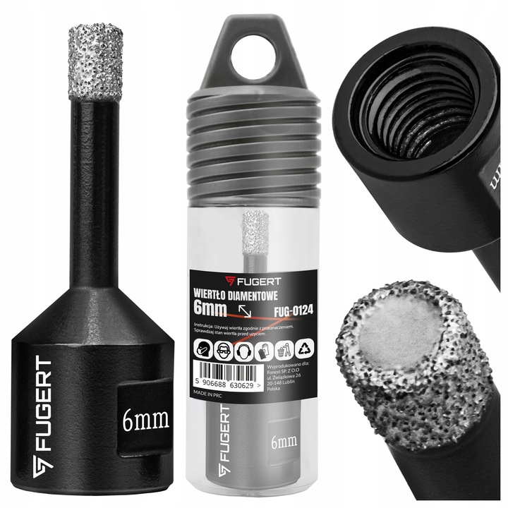 OTWORNICA DIAMENTOWA 6MM DO GRESU PŁYTEK FREZ DIAMENTOWY KORONKA Z