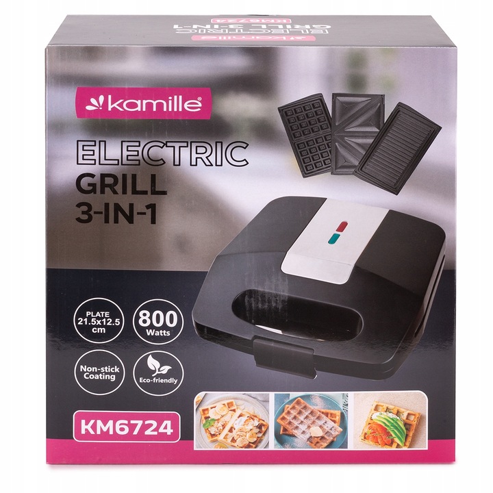 OPIEKACZ DO KANAPEK SANDWICH GRILL ELEKTRYCZNY GOFROWNICA 3-w-1