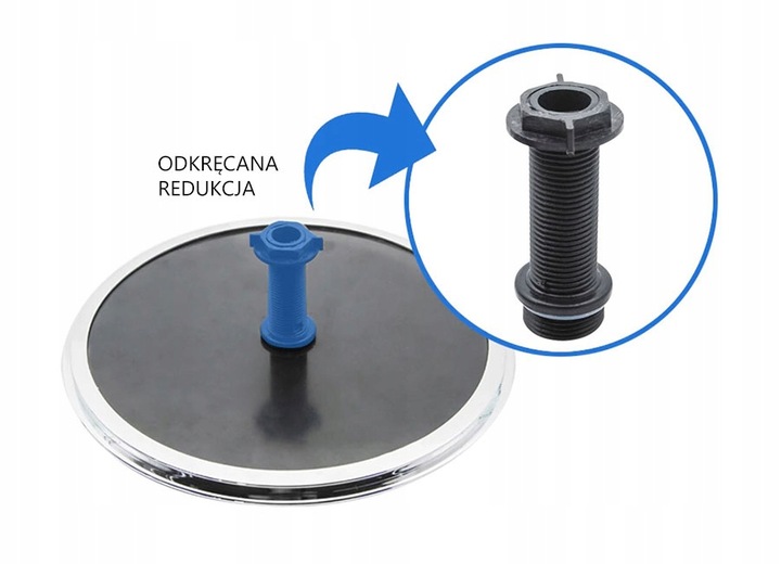 24CM OKRĄGŁA DESZCZOWNICA DO KABINY PRYSZNICOWEJ Z HYDROMASAŻEM 24 cm