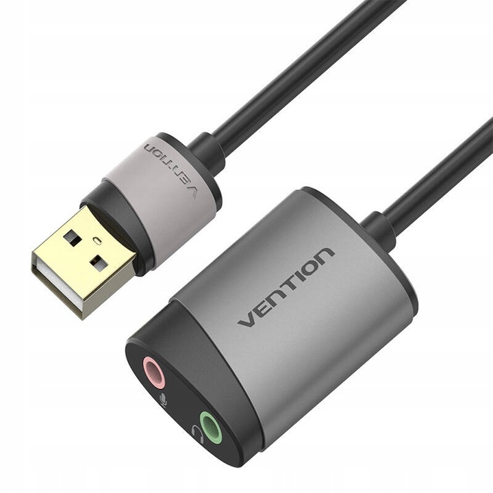 2 x Vention Zewnętrzna Karta Dźwiękowa Adapter USB-A Mikrofon Słuchawki 0,1