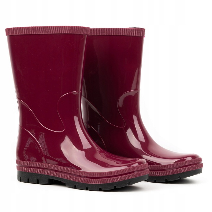Kalosze damskie bordowe na działkę do ogrodu LEKKIE POLSKIE GUMOWCE