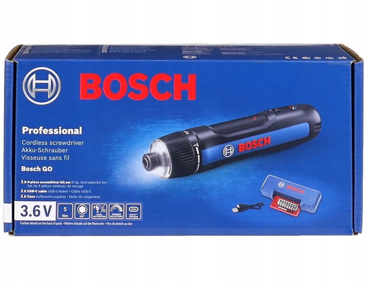 WKRĘTAK AKUMULATOROWY GO 3 KIT BOSCH + OSPRZĘT + WALIZKA