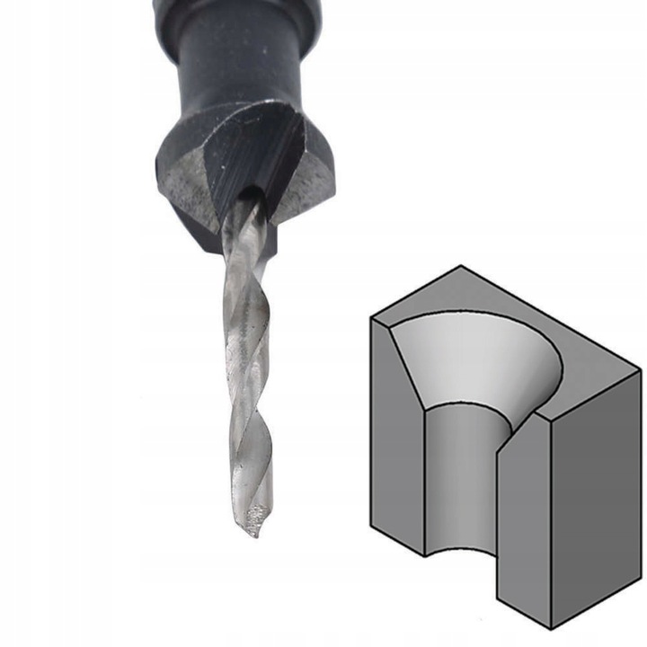 Wiertła do Drewna z Gzymką Fazownikiem + IMBUS nawiertaki z pogłębiaczem M2