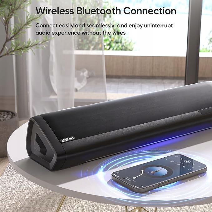 Saiyin Soundbar telewizyjny z subwooferem, 43 cm 2.1ch Surround Sound