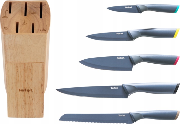 Noże w bloku TEFAL Fresh Kitchen 6el stal