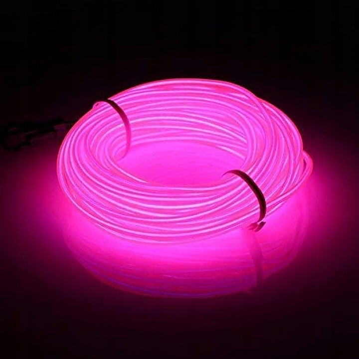 ŚWIATŁOWÓD EL WIRE LED RGB USB OŚWIETLENIE WNĘTRZA AUTA KABINY SAMOCHODU 4m