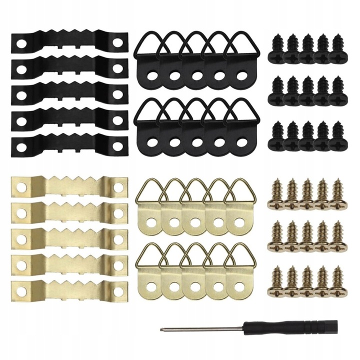 251 Zestaw Haków Do Wieszania Obrazów Z Wkrętami, Wieszaki Do Ramki i