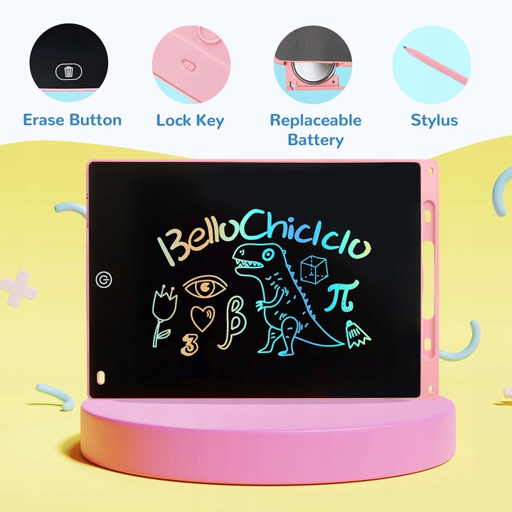 10-calowy kolorowy tablet LCD do pisania dla dzieci i maluchów, różowy
