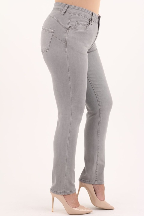 SPODNIE JEANSOWE BAWEŁNIANE DAMSKIE WYSOKI STAN PUSH UP DUŻE ROZMIARY