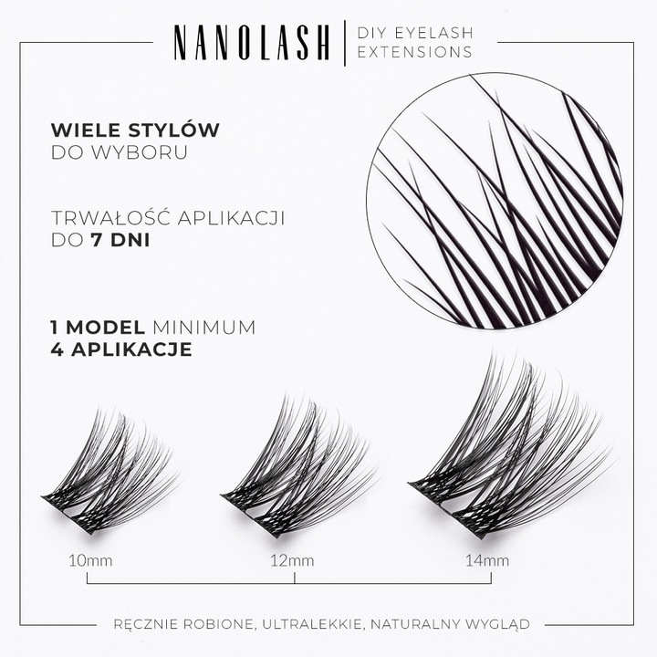 Rzęsy bondingowe do samodzielnej aplikacji HEARTBREAKER Nanolash 36 kępek