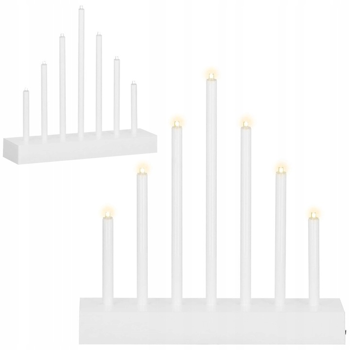 ŚWIECZNIK ADWENTOWY ŚWIĄTECZNY ŚWIECE DEKORACJA 7 led ŚWIĘTA LAMPKI