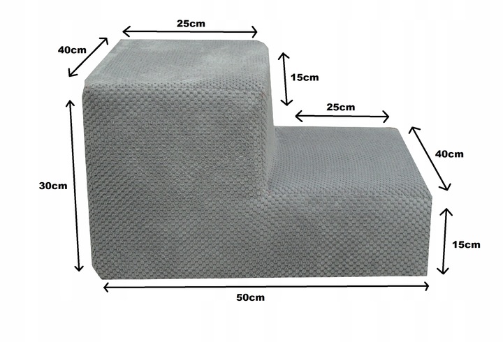 Schodki/schody do kanapy kolory szr. 40cm sztruks