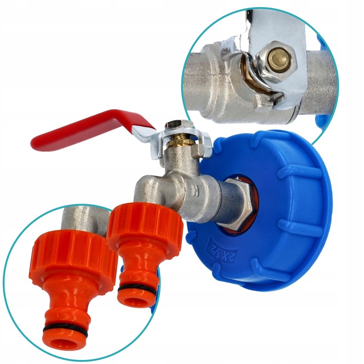 ZAWÓR CZERPALNY KRAN MAUZERA ZBIORNIKA IBC 1000L 3/4x1/2 SZYBKOZŁĄCZE