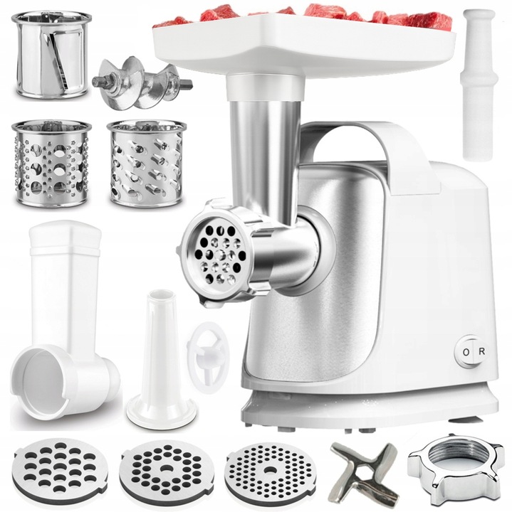 MASZYNKA DO MIELENIA MIĘSA KIEŁBASY 3 SITA + SZATKOWNICA REWERS MOC