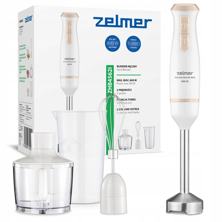 BLENDER RĘCZNY ZELMER KUCHENNY WIELOFUNKCYJNY MIKSER ROBOT TURBO 800W
