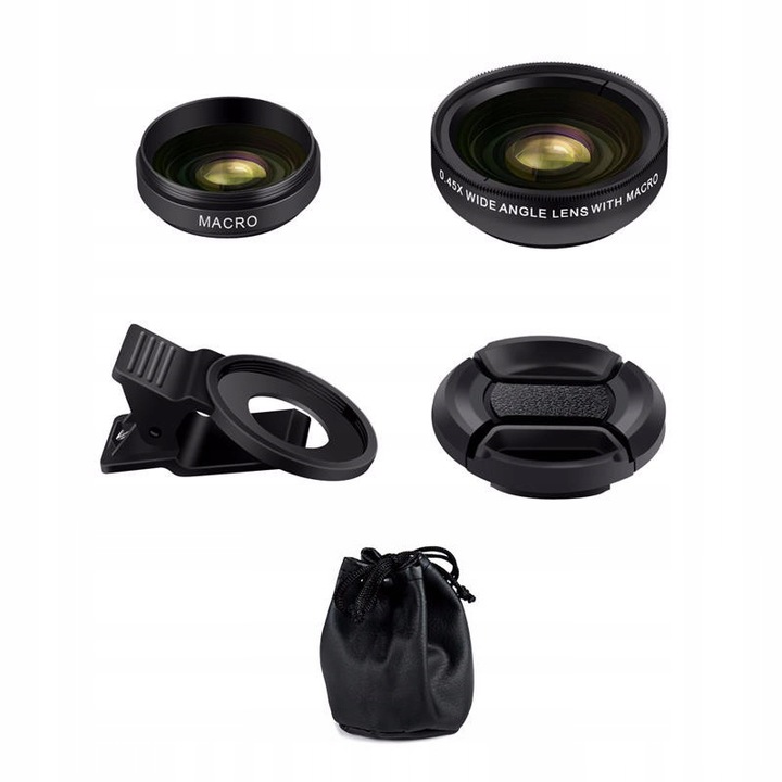 OBIEKTYW 2w1 MACRO + SZEROKOKĄTNY DO TELEFONU