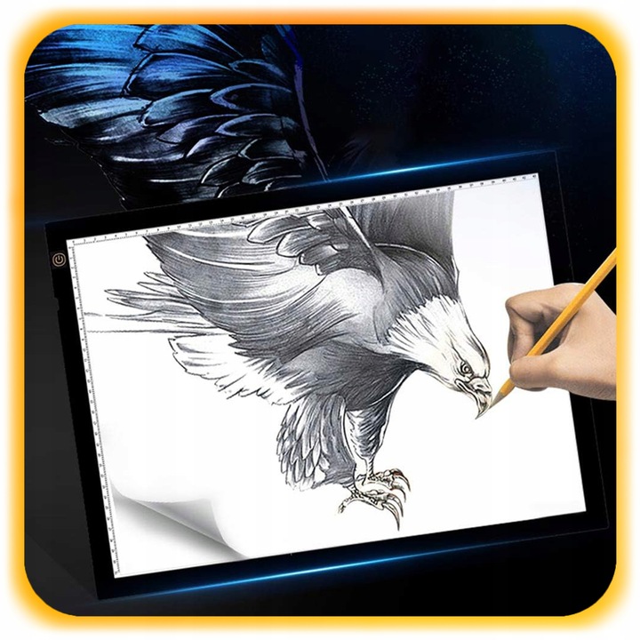 PODŚWIETLANA DESKA KREŚLARSKA LED TABLET GRAFICZNY DO RYSOWANIA A4 PREZENT
